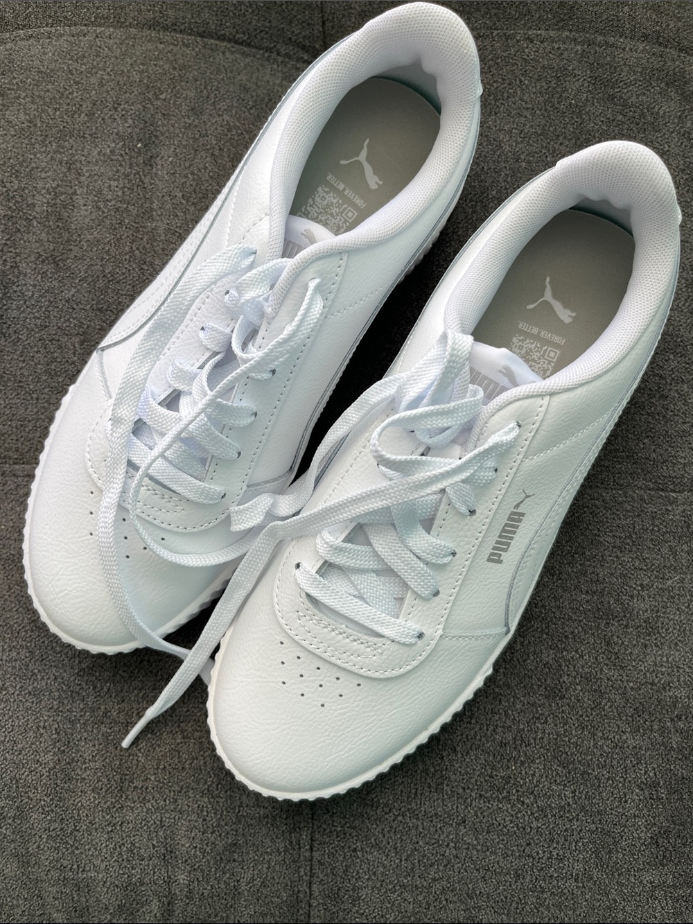 Puma Women's White Low-Top Lace-Up Sneakers 9